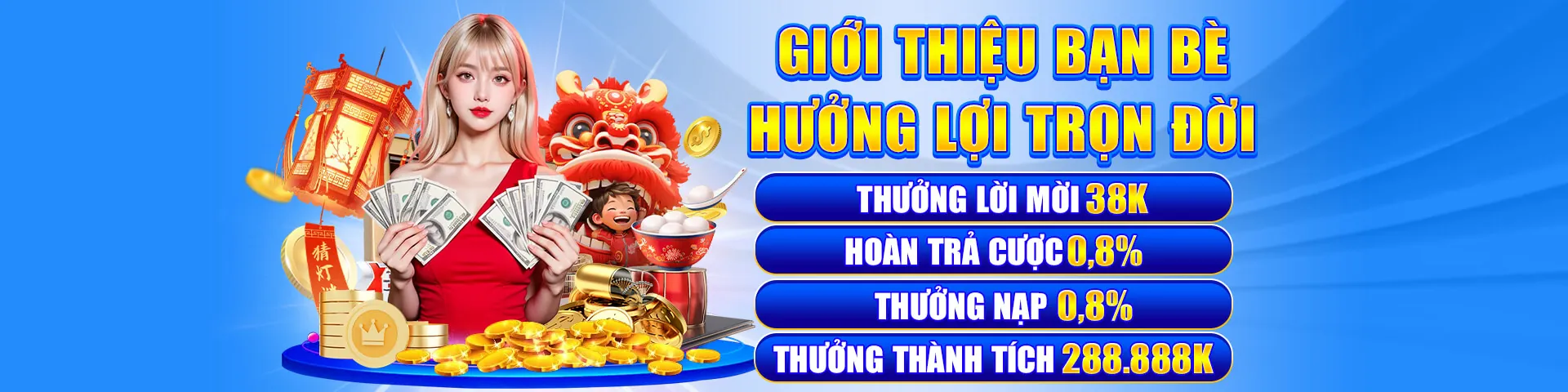 Biểu ngữ ưu đãi hoàn trả hàng ngày Vina88 chính thức